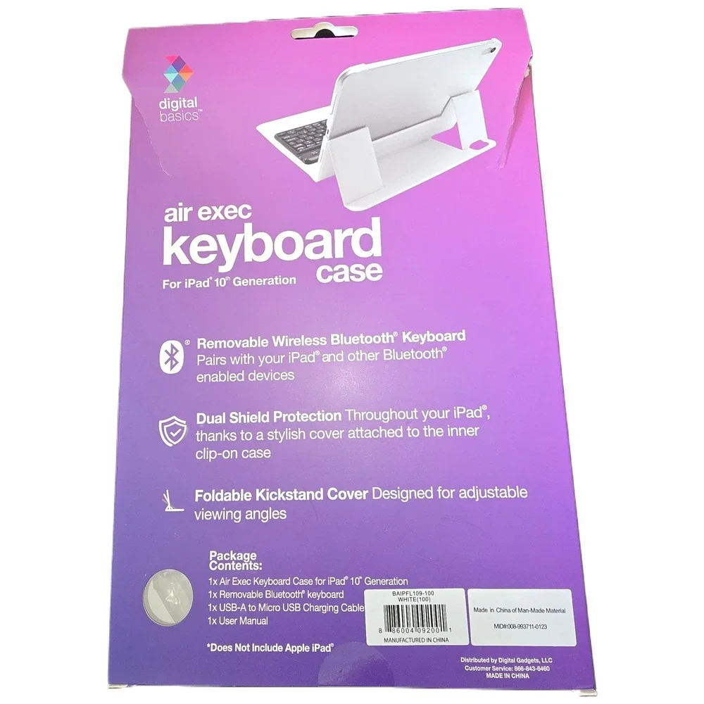 Digital Basics Air Exec Keyboard Case iPad 10th Gen Tablet Master Kit Sleeve Set